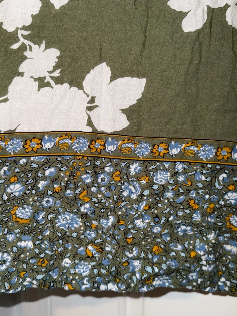 LOFT Outlet Olive Green Lightweight 100% modal floral duster long kimono M/L - Picture 11 of 15